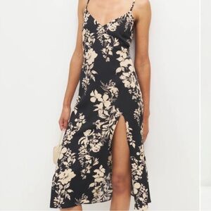 NWT Reformation Crimini Midi Slip Dress Thigh Slit - Gisele size 8